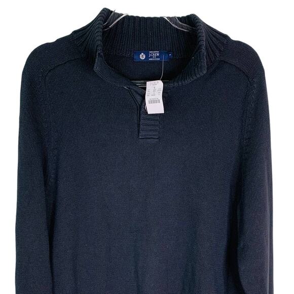 J Crew Mens Sweater Pullover Small Black Cotton Buttons New - Picture 3 of 8